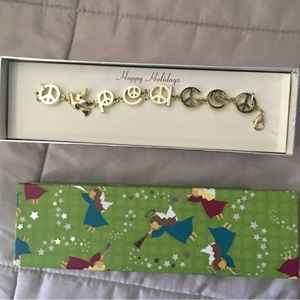 Holiday Gold Dove Peace Bracelet
